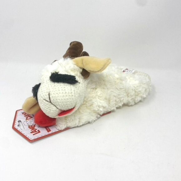 Multipet Lamb Chop with Antlers Dog Interactive Plush Toy 10.5" Holiday - Picture 6 of 6